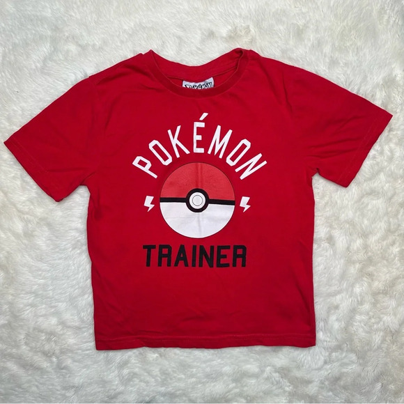 Pokemon Trainer T-Shirt Red & White Size 6 - Picture 1 of 16